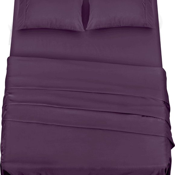 Bedding Bed Sheet Set Brushed Microfiber 4 Pc King - Picture 6 of 6